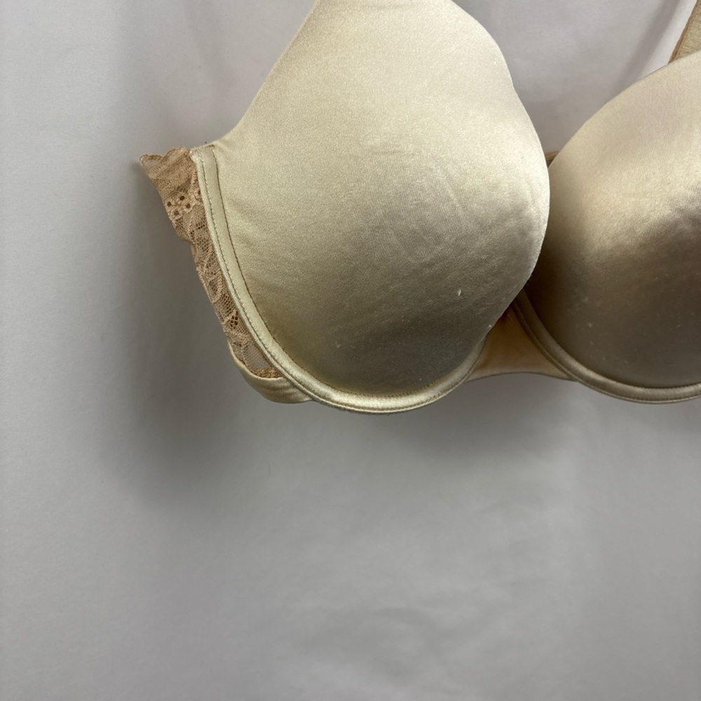 Victoria Secret Bra 36DD Demi Angels Lined Demi Beige Lace - Picture 3 of 11
